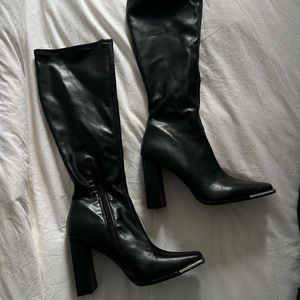 Steve Madden below the knee boots with square metal toe